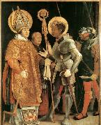 Matthias  Grunewald Meeting of St Erasm and St Maurice oil on canvas